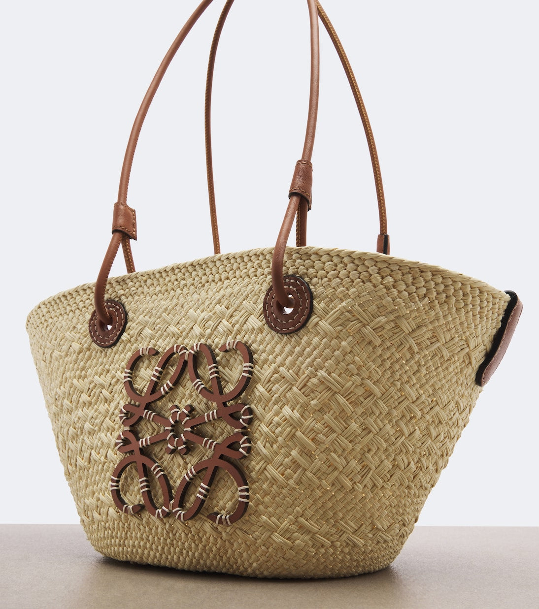 Loewe - Anagram Small leather-trimmed basket bag