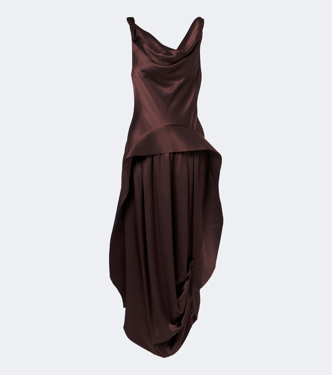 Xu Zhi - Asymmetric silk satin midi dress