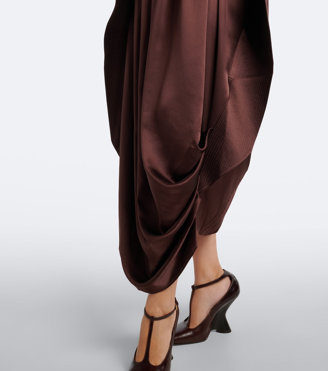 Xu Zhi - Asymmetric silk satin midi dress