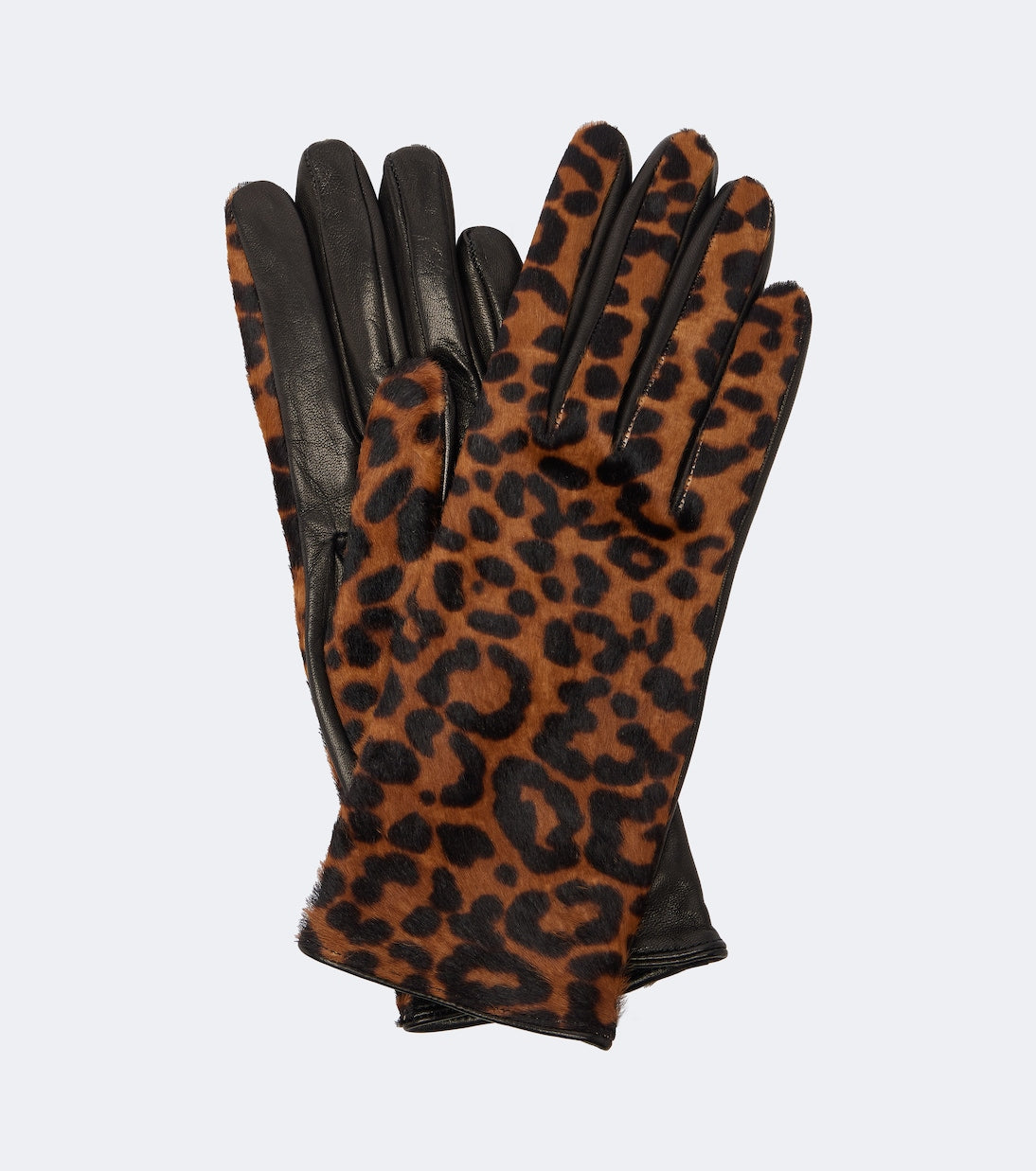 Nour Hammour - Leopard-print calf hair and leather gloves