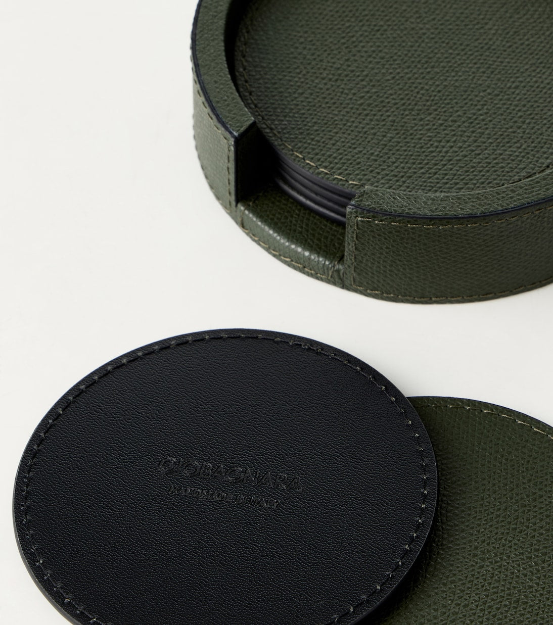 Giobagnara - Set of 6 leather coasters