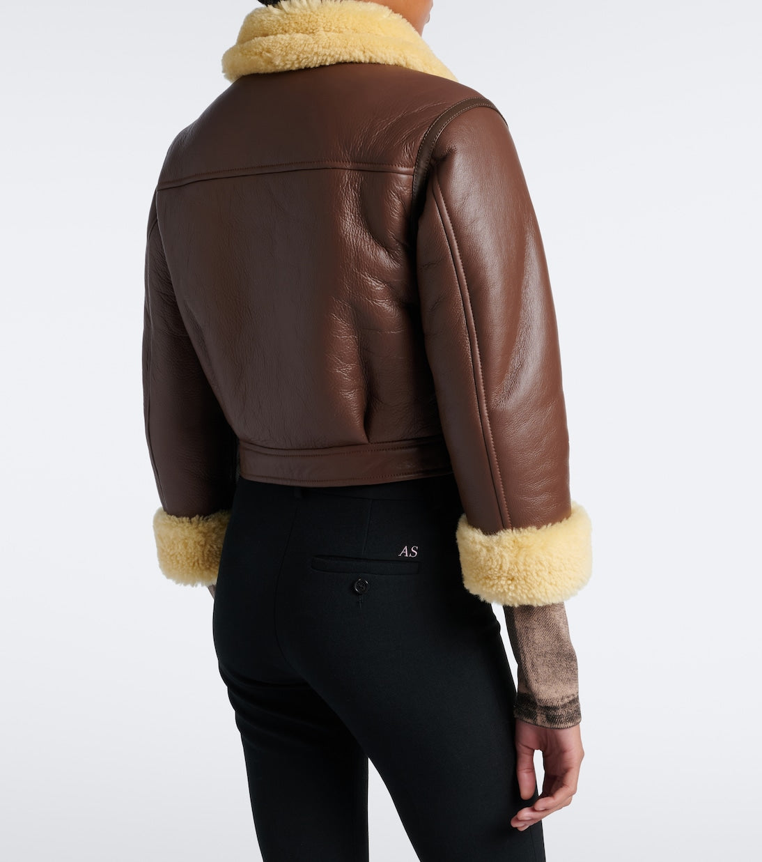 Acne Studios - Shearling-trimmed leather biker jacket