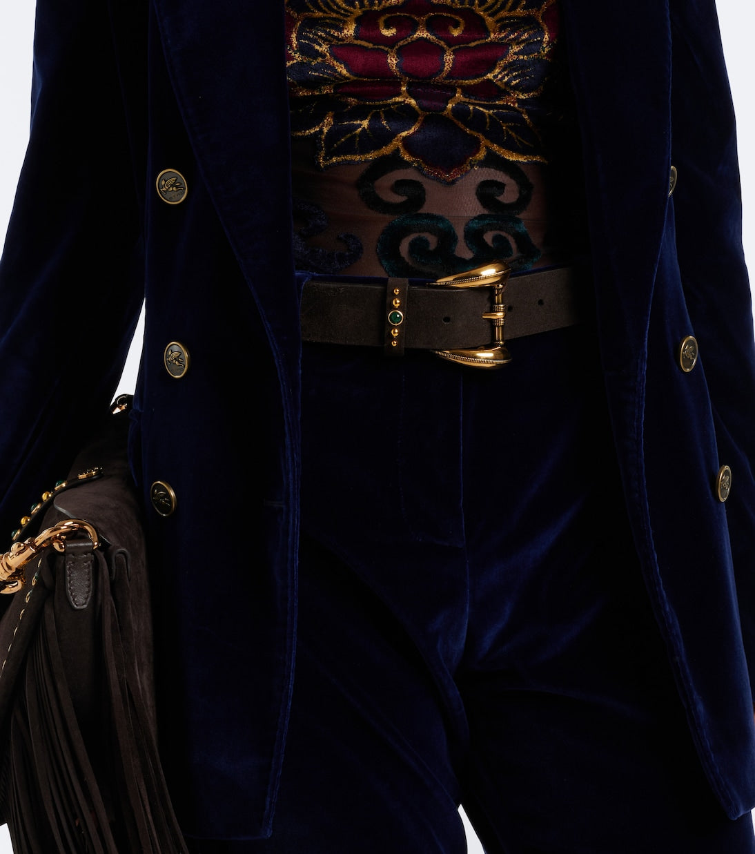Etro - Embellished suede belt