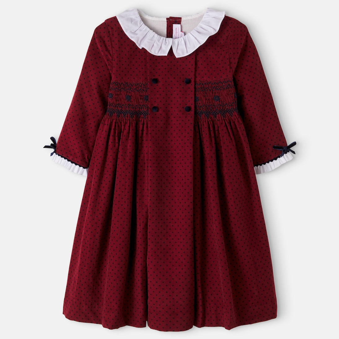 La Coqueta - Magdalena polka-dot cotton corduroy dress