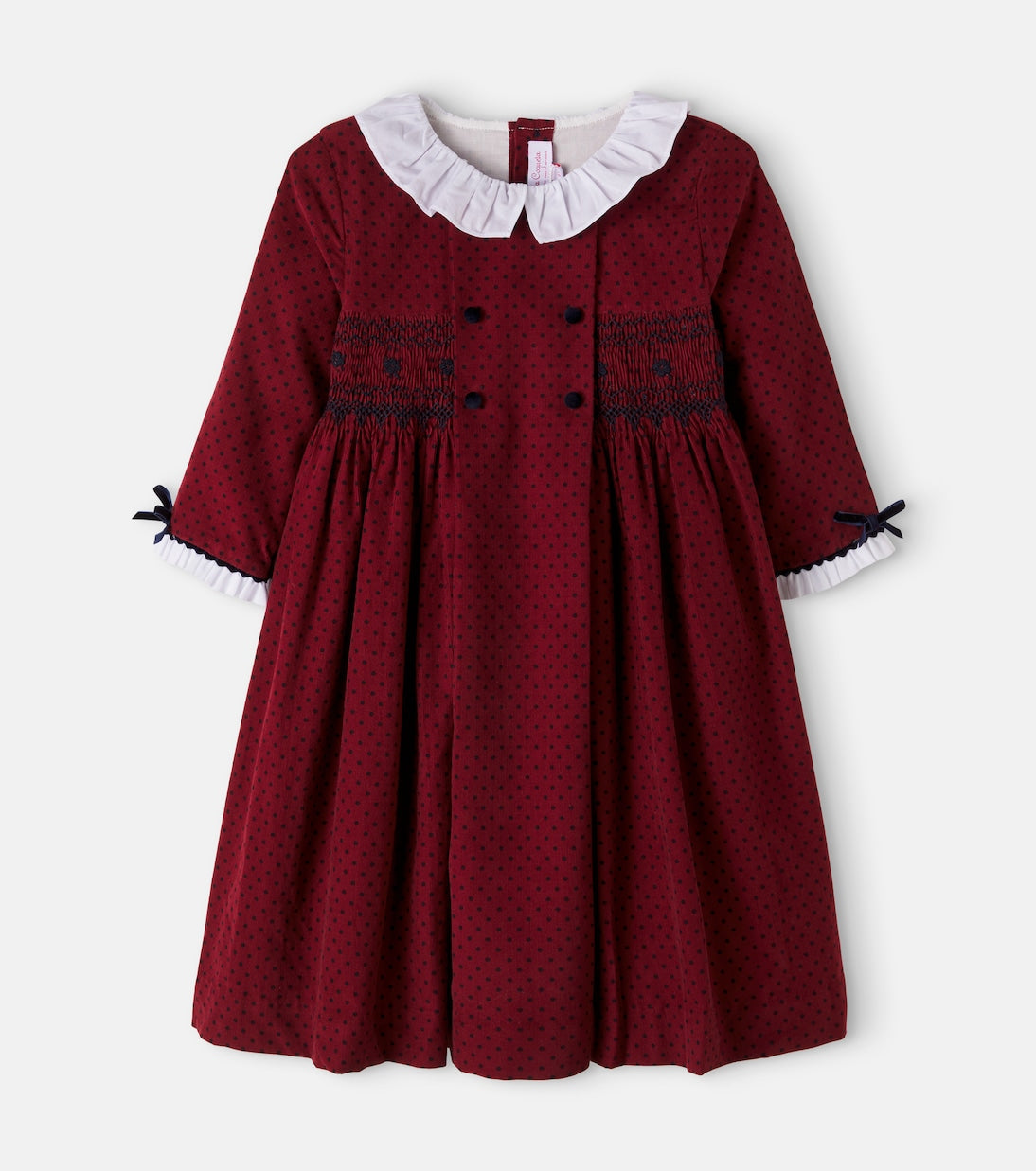 La Coqueta - Magdalena polka-dot cotton corduroy dress