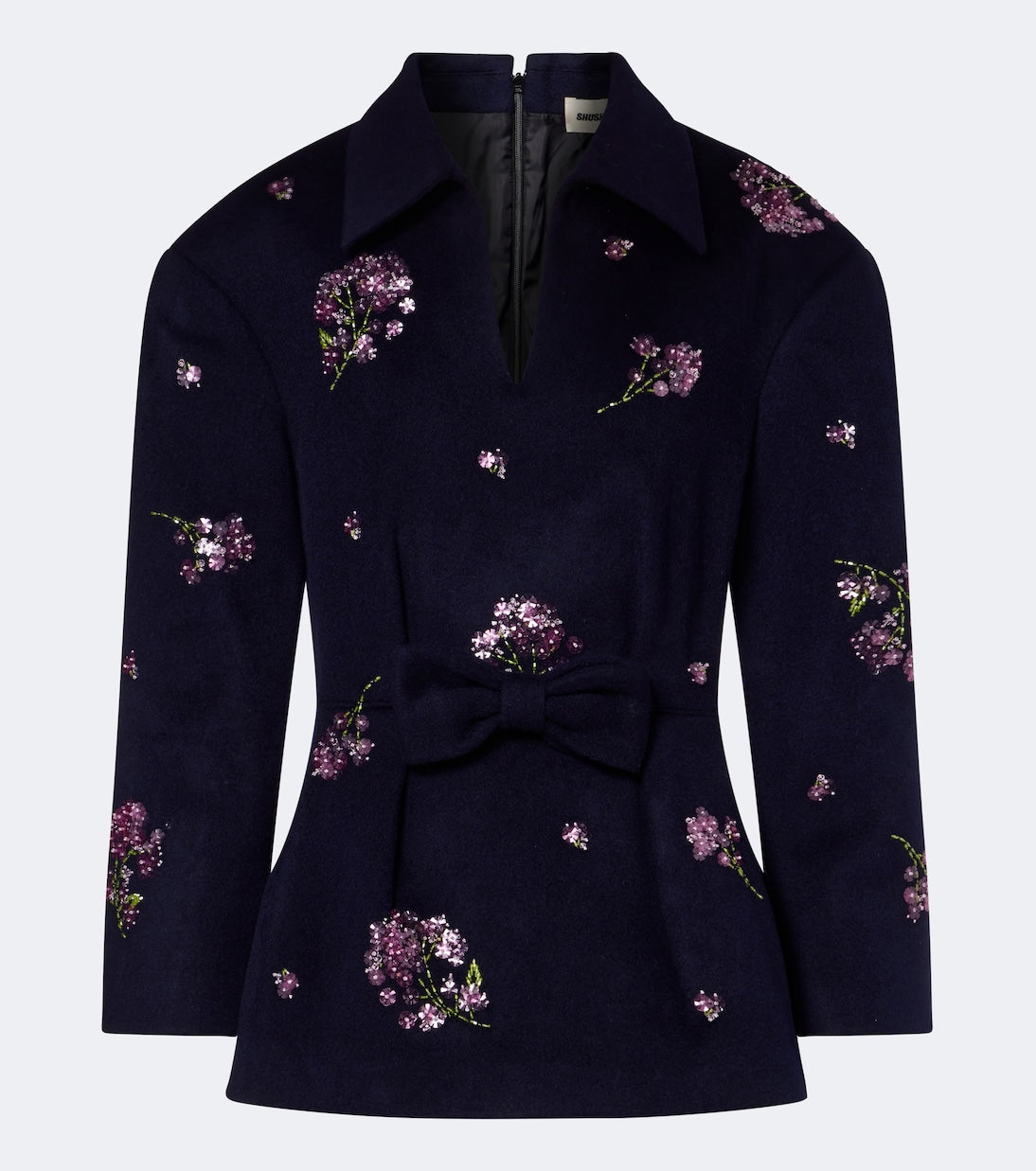 Shushu/Tong - Bow-detail embellished wool top