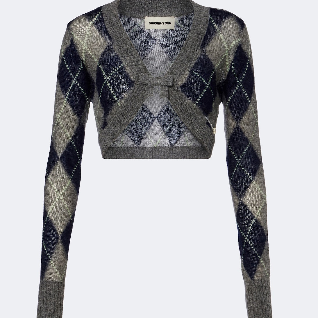 Shushu/Tong - Argyle wool and mohair-blend cardigan