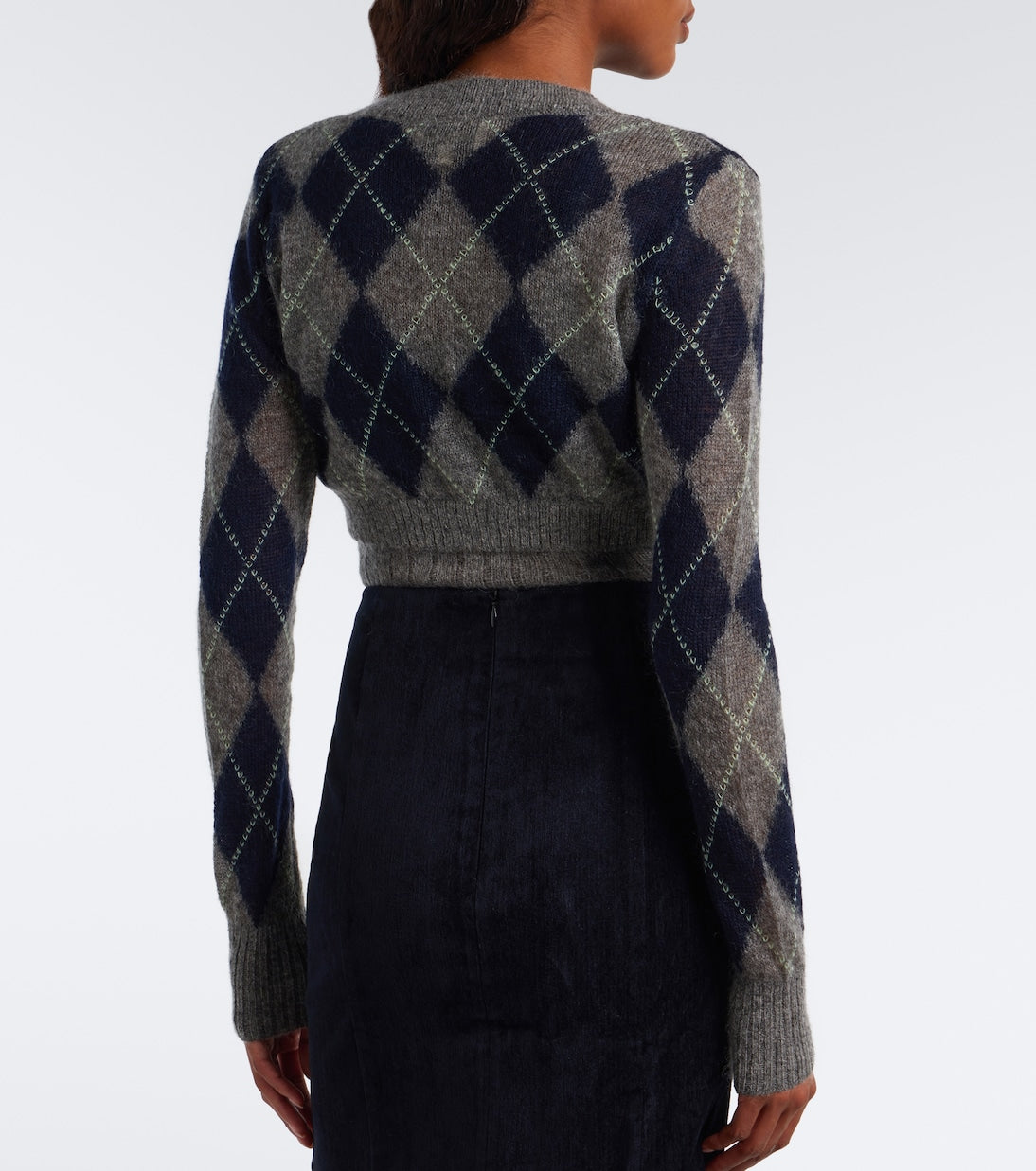 Shushu/Tong - Argyle wool and mohair-blend cardigan