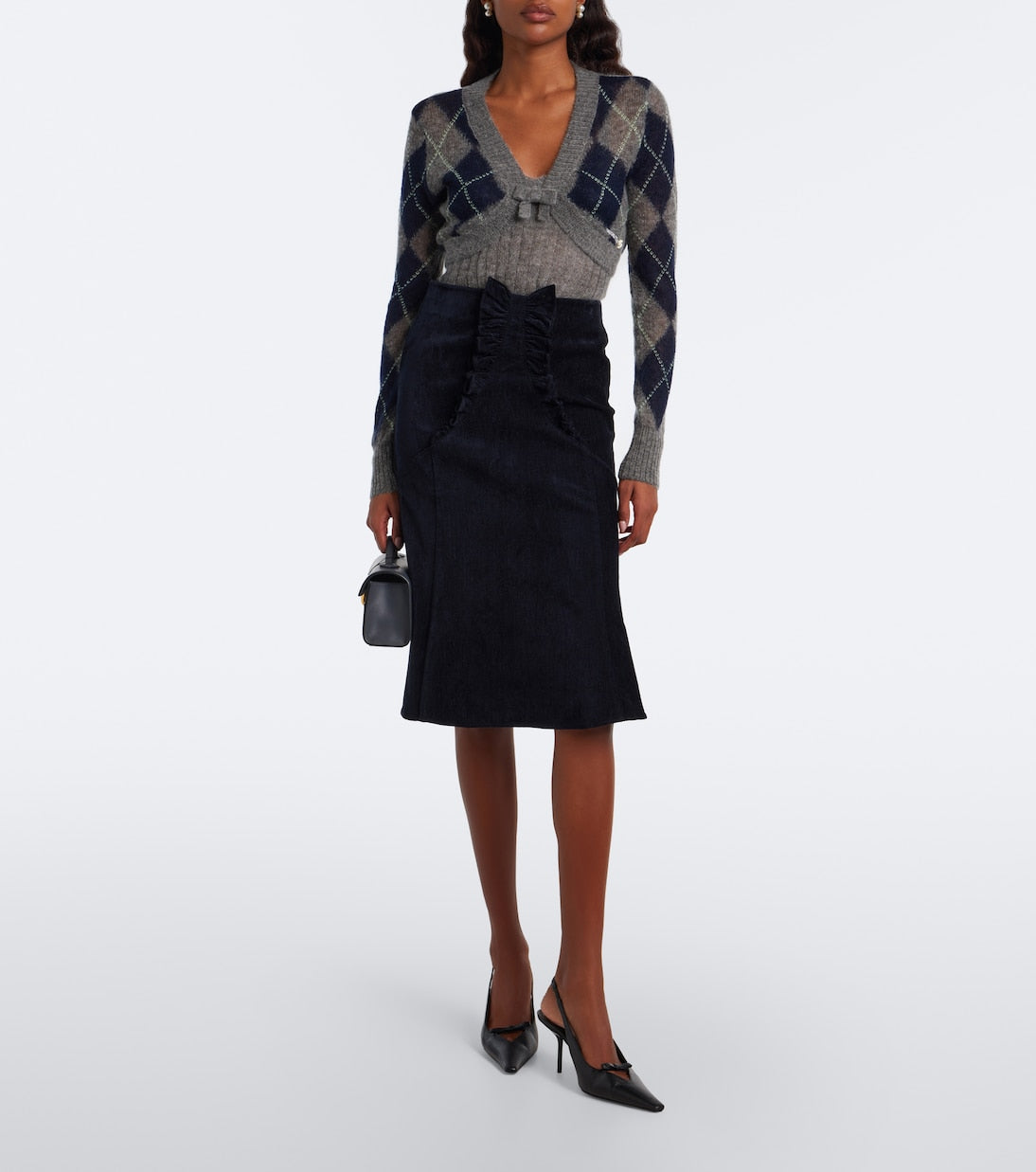 Shushu/Tong - Argyle wool and mohair-blend cardigan