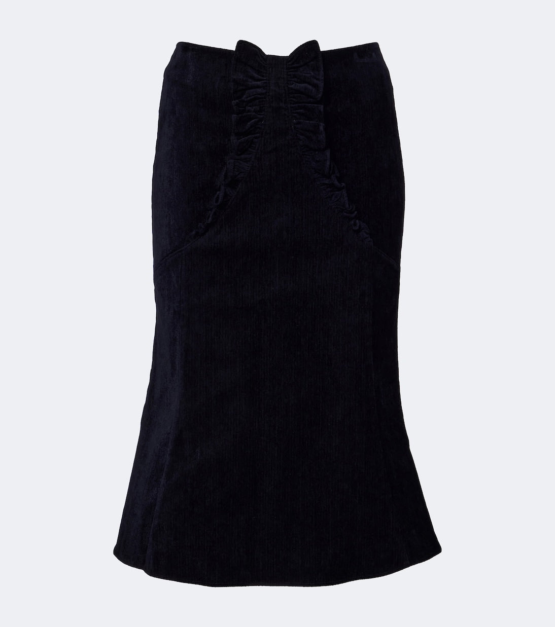 Shushu/Tong - Bow-detail ruffled velvet midi skirt