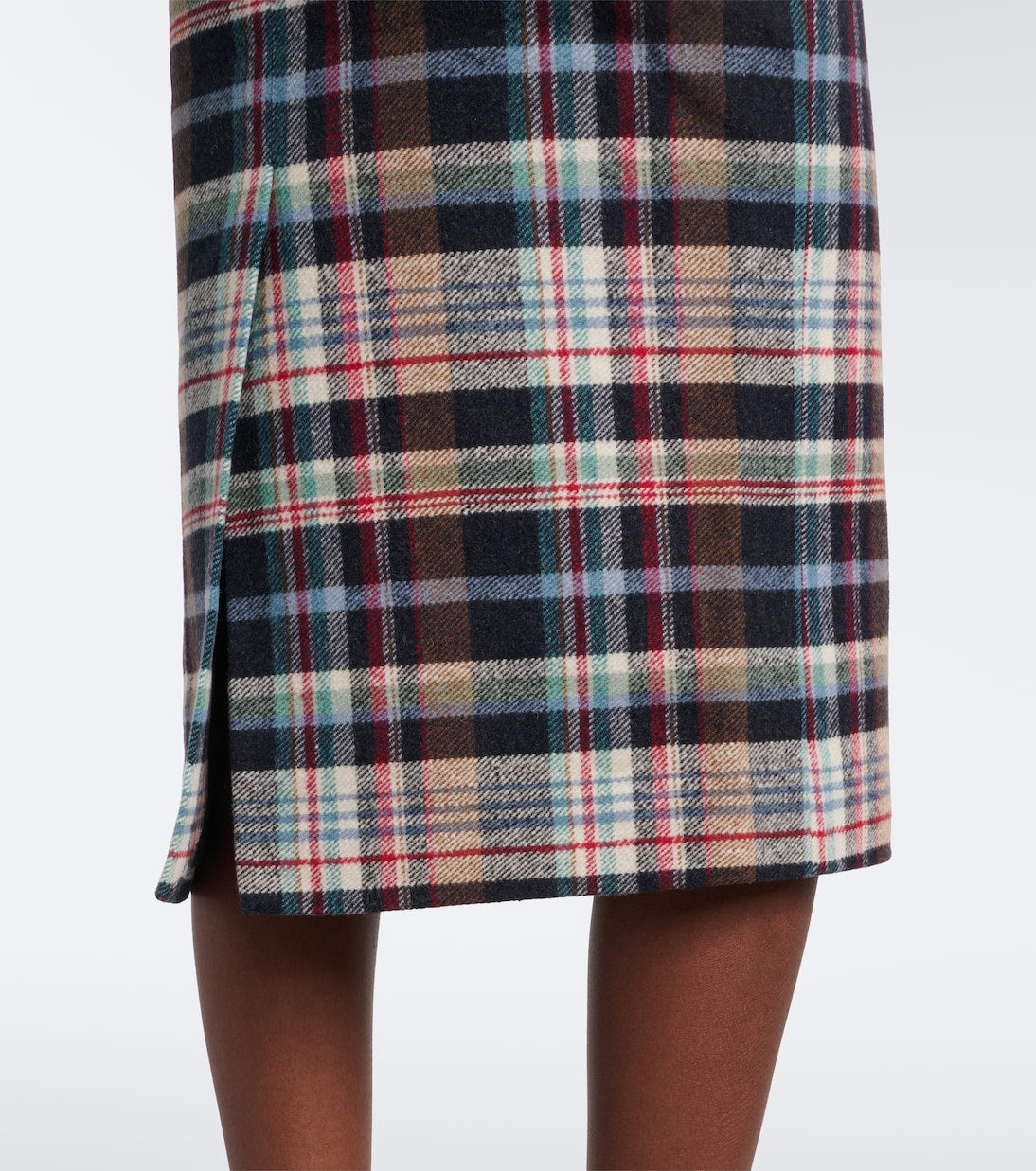 Shushu/Tong - Checked cotton and wool-blend pencil skirt