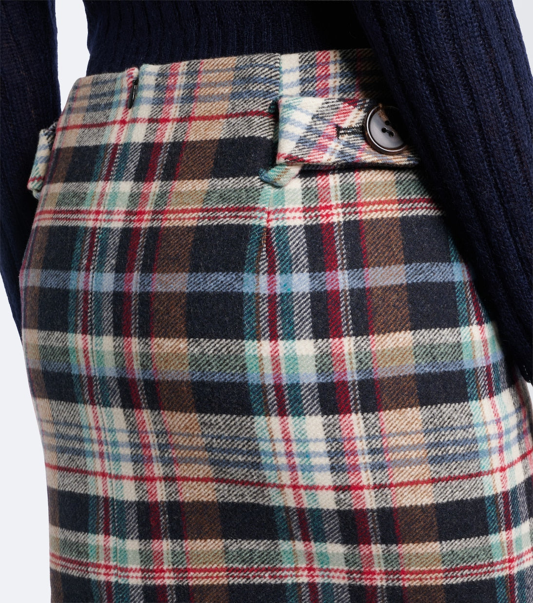 Shushu/Tong - Checked cotton and wool-blend pencil skirt