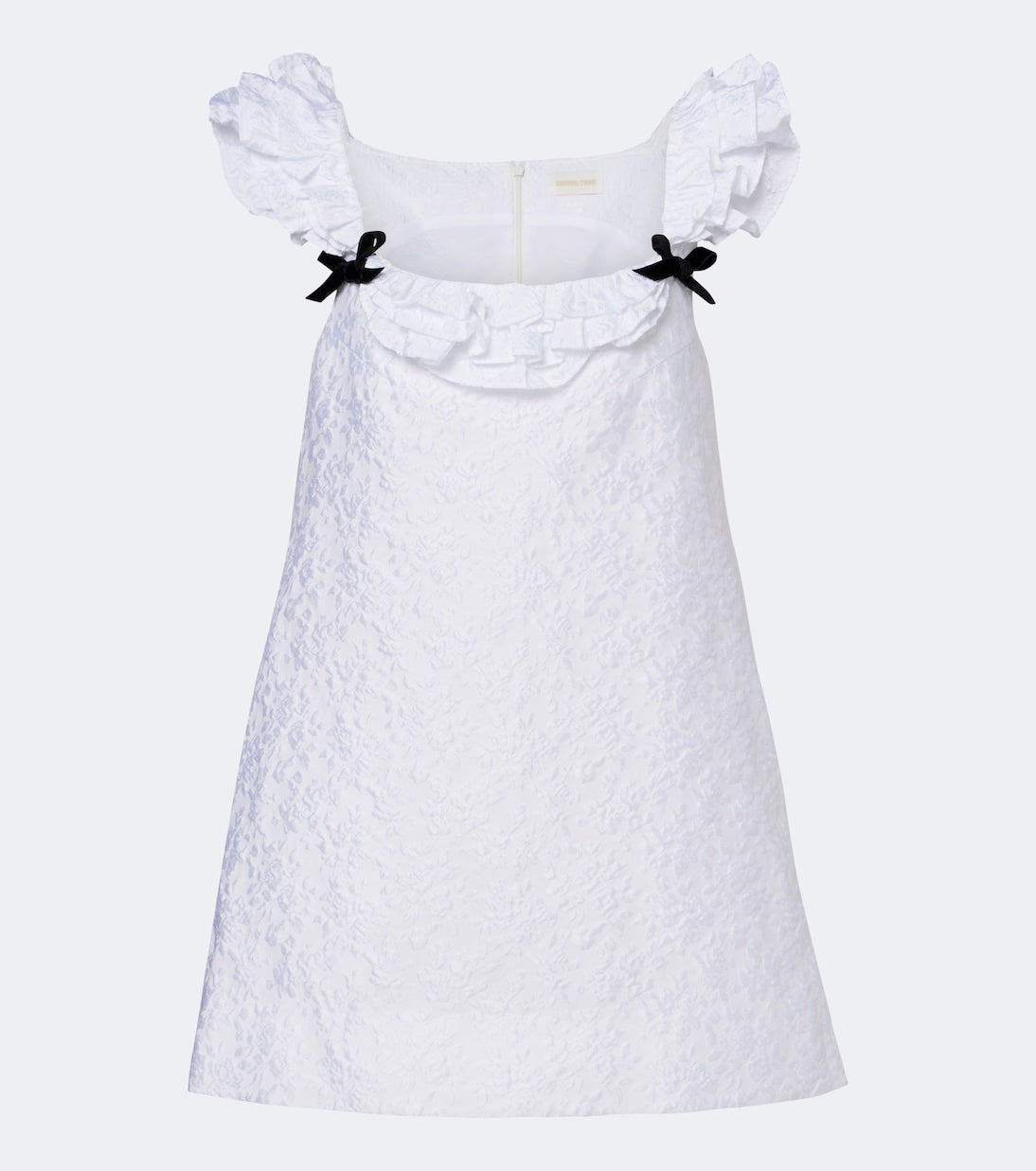 Shushu/Tong - Bow-detail ruffled jacquard minidress