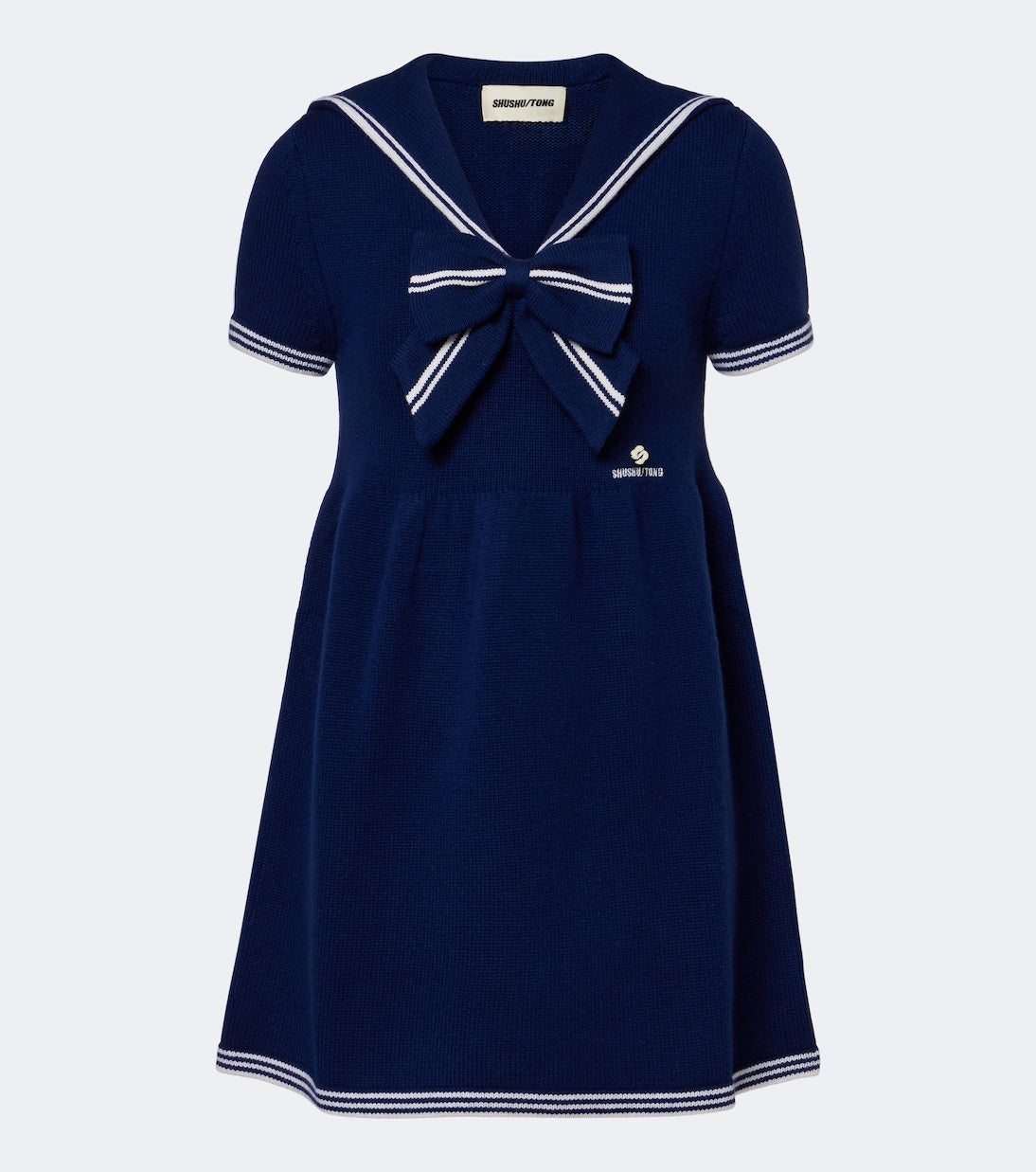Shushu/Tong - Bow-detail knitted wool minidress