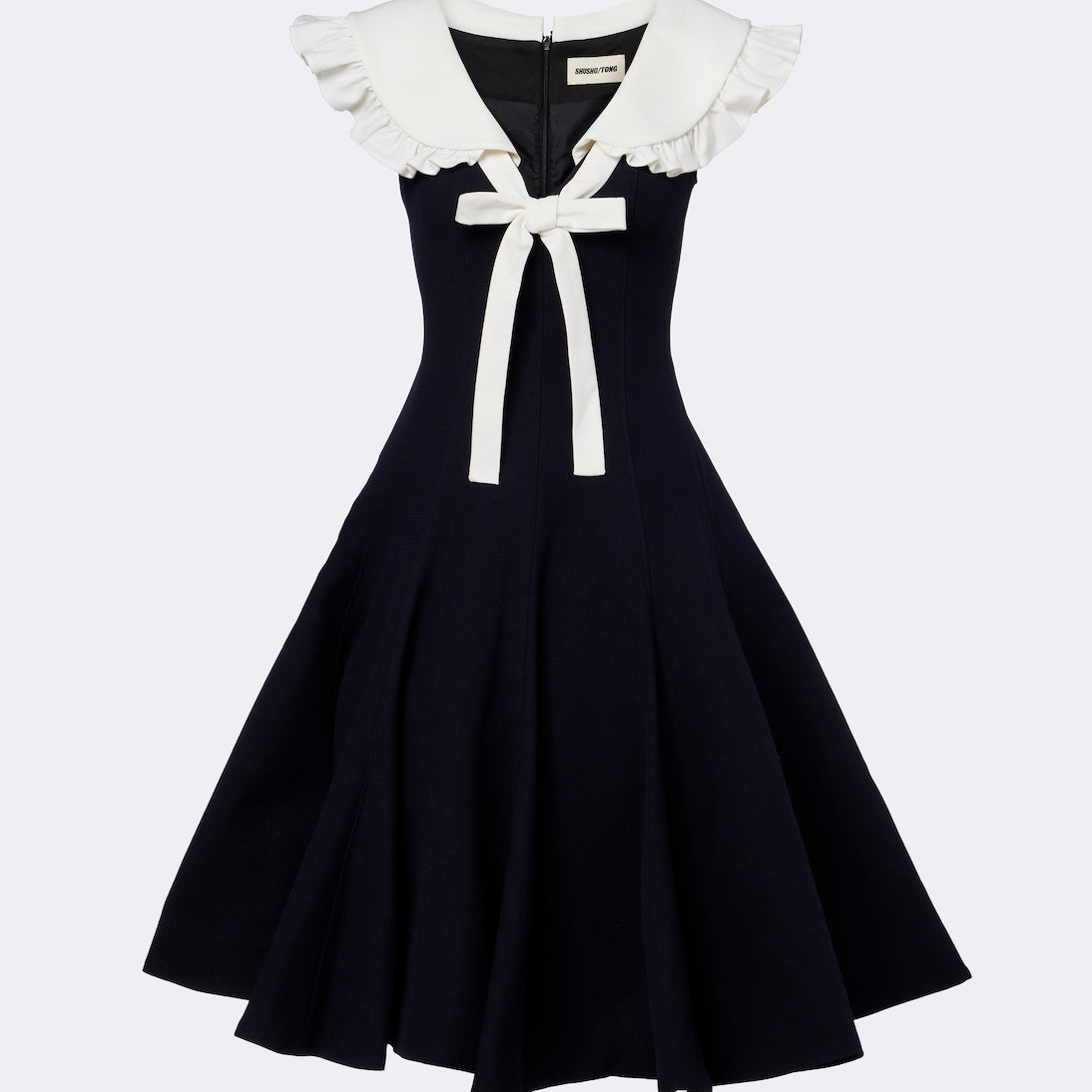 Shushu/Tong - Bow-detail ruffled wool midi dress
