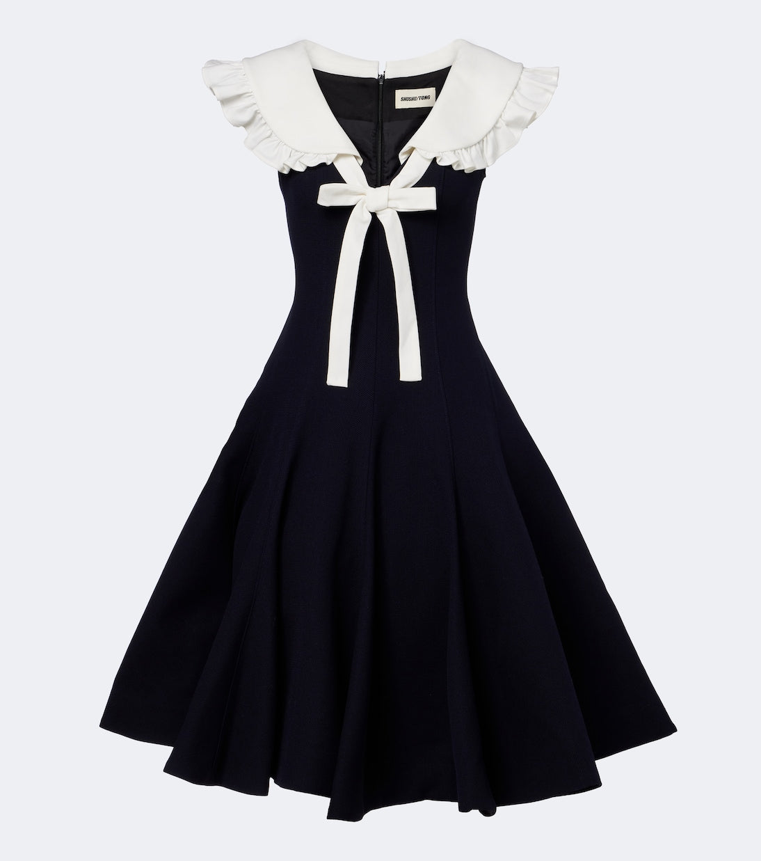 Shushu/Tong - Bow-detail ruffled wool midi dress