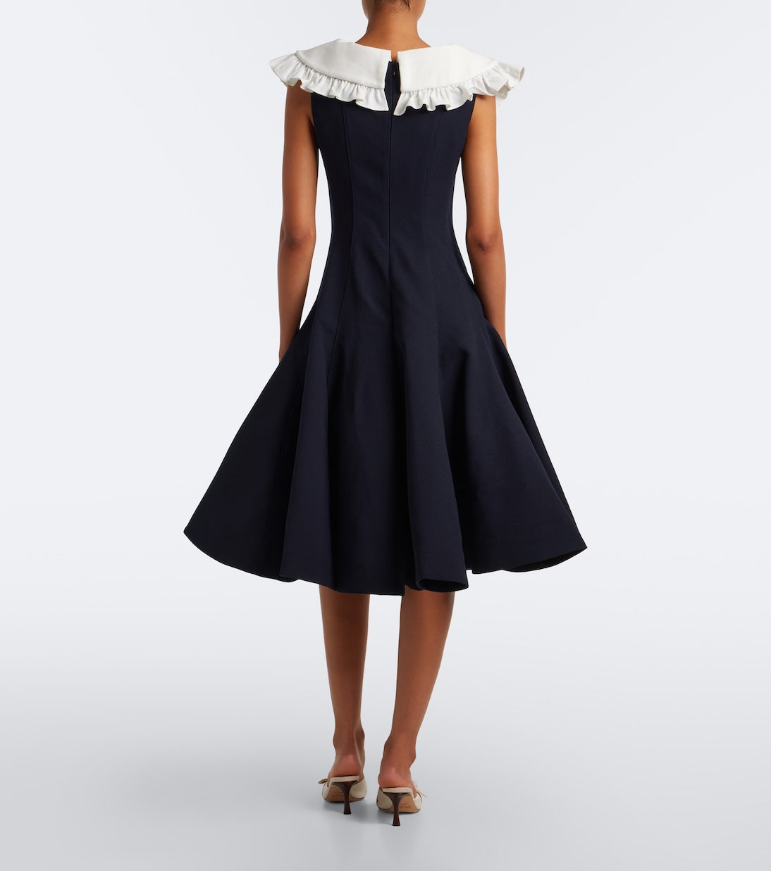 Shushu/Tong - Bow-detail ruffled wool midi dress