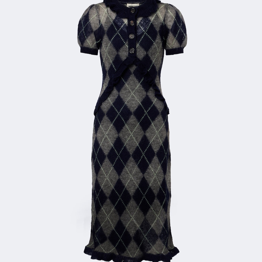 Shushu/Tong - Argyle wool and mohair-blend midi dress