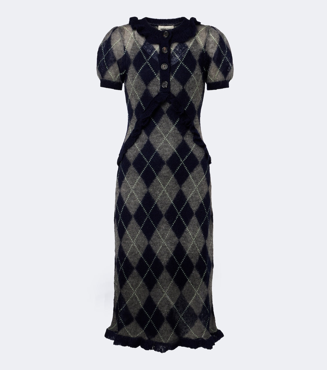 Shushu/Tong - Argyle wool and mohair-blend midi dress