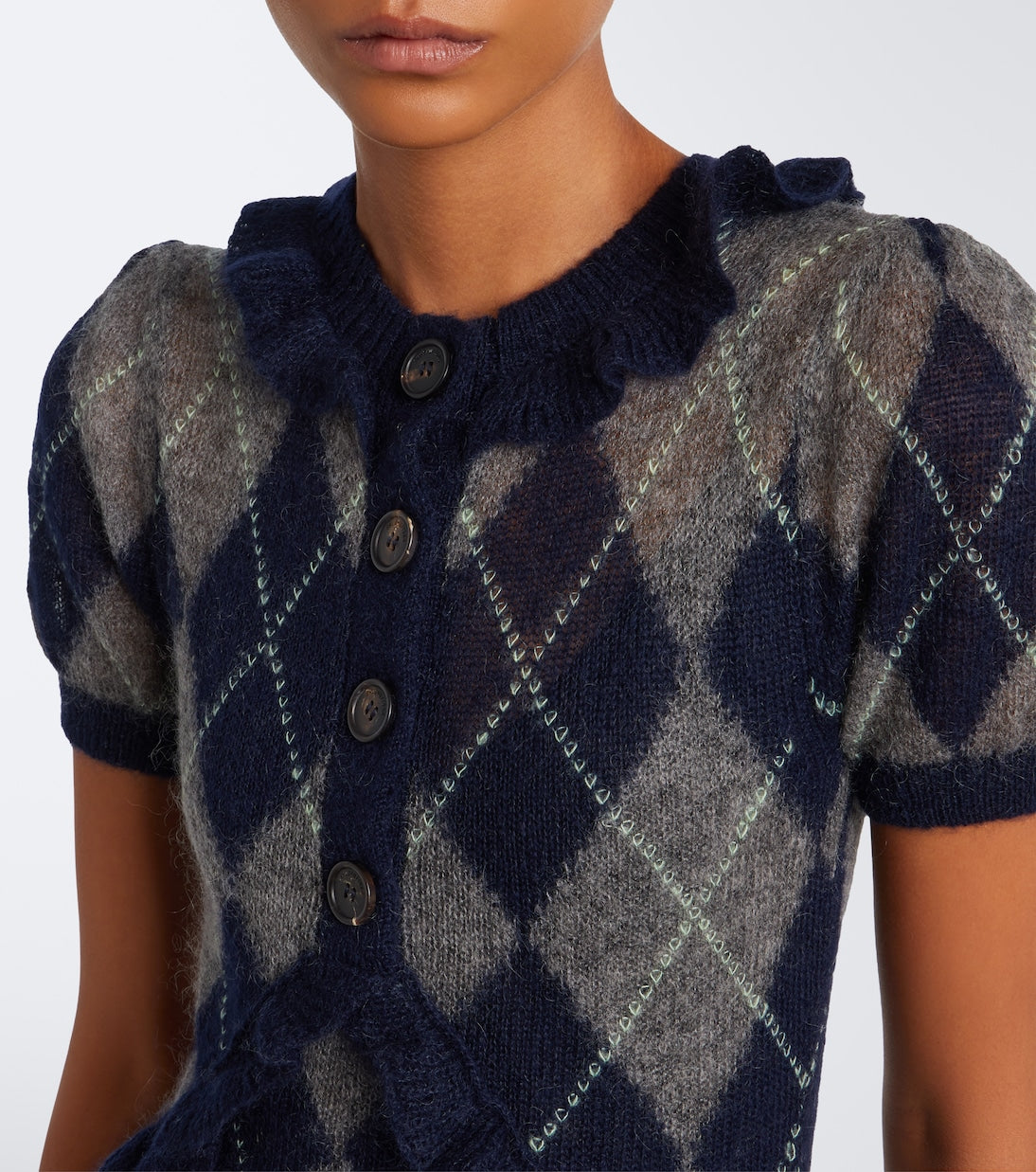 Shushu/Tong - Argyle wool and mohair-blend midi dress