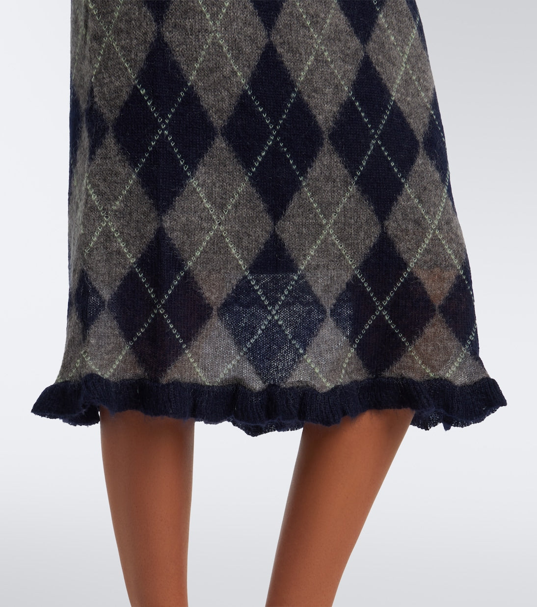 Shushu/Tong - Argyle wool and mohair-blend midi dress