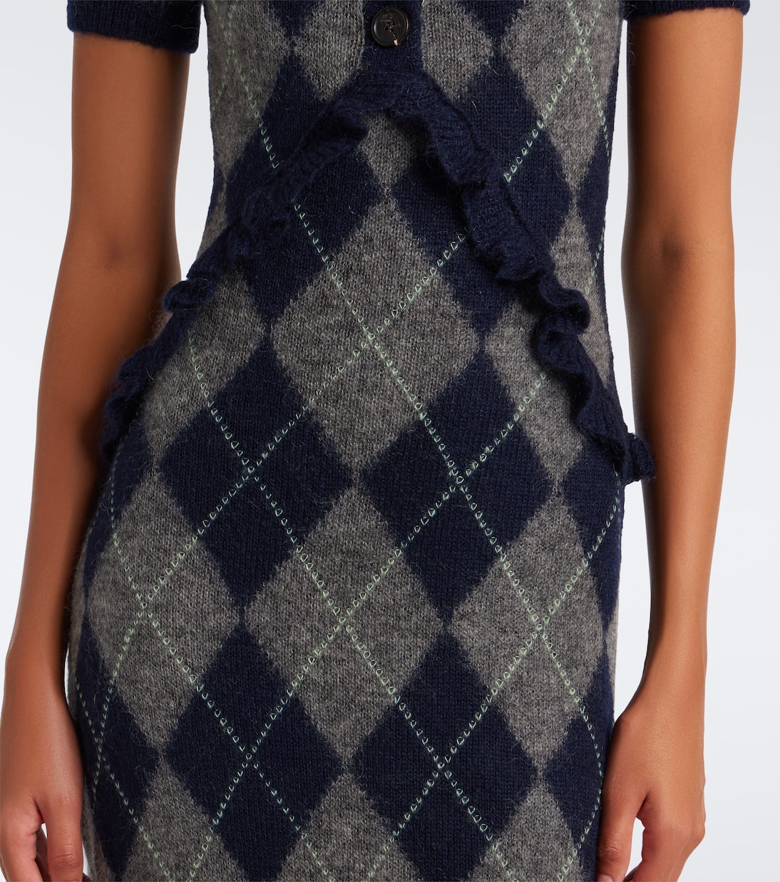 Shushu/Tong - Argyle wool and mohair-blend midi dress