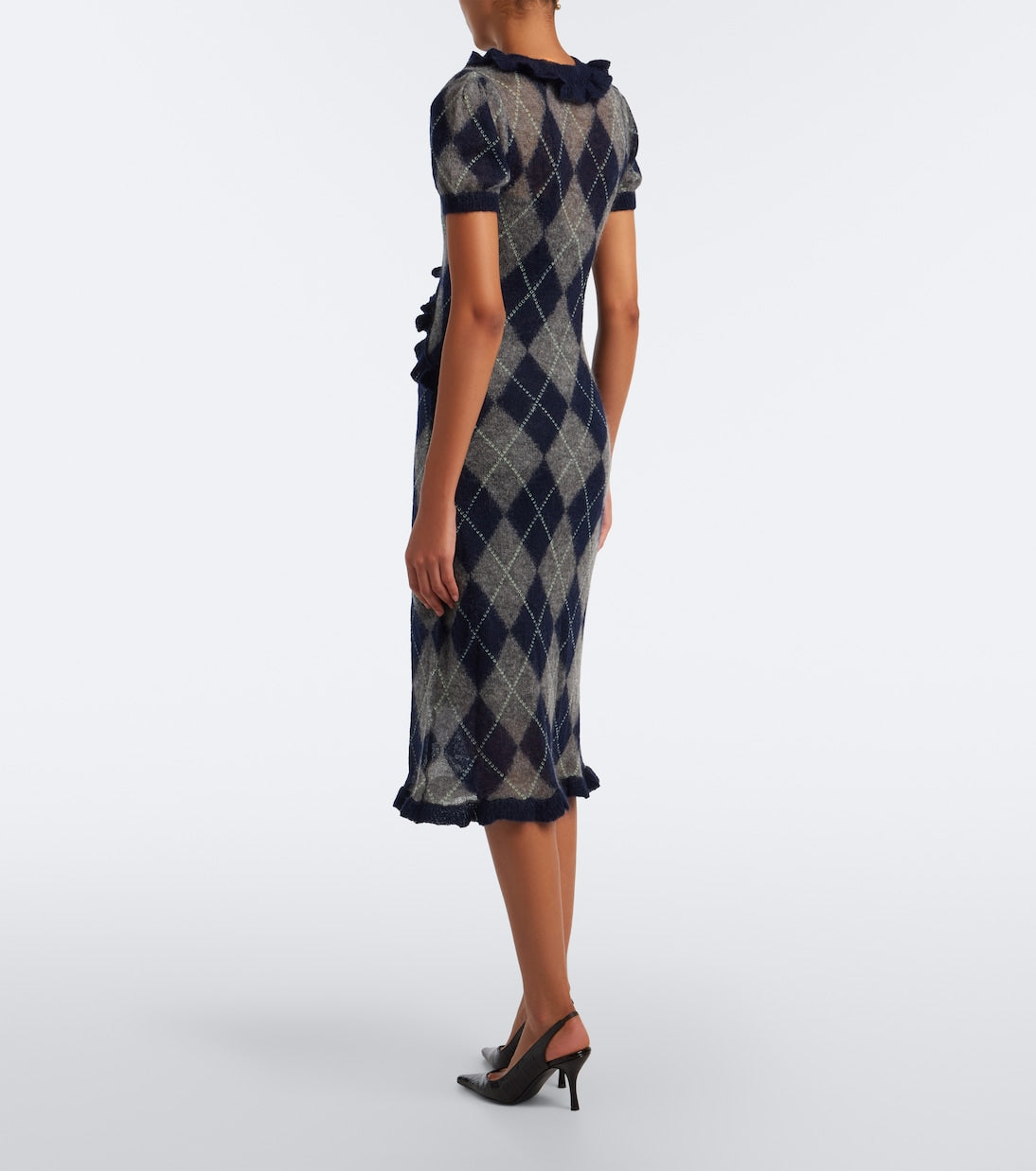 Shushu/Tong - Argyle wool and mohair-blend midi dress