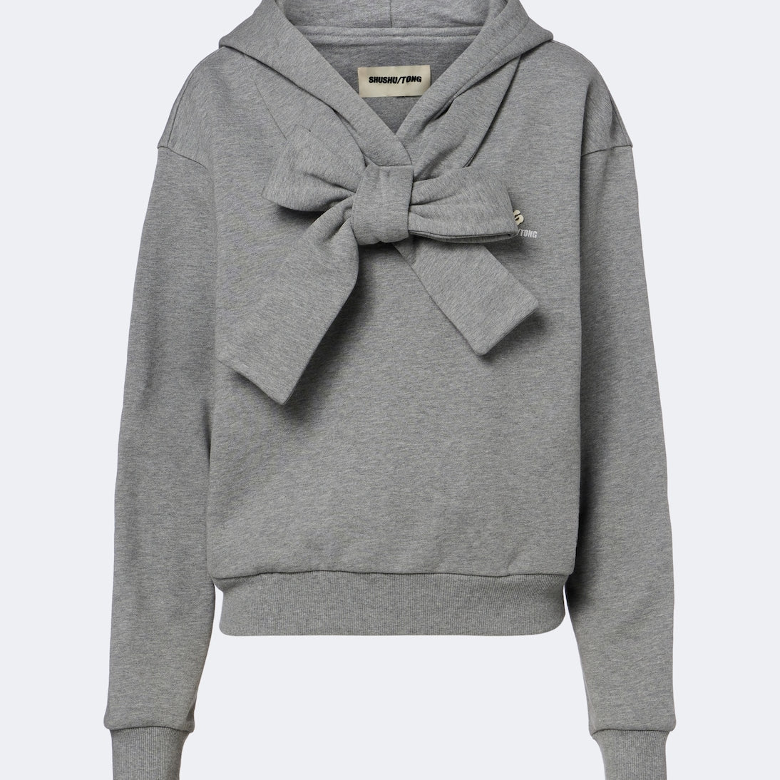 Shushu/Tong - Bow-detail cotton hoodie