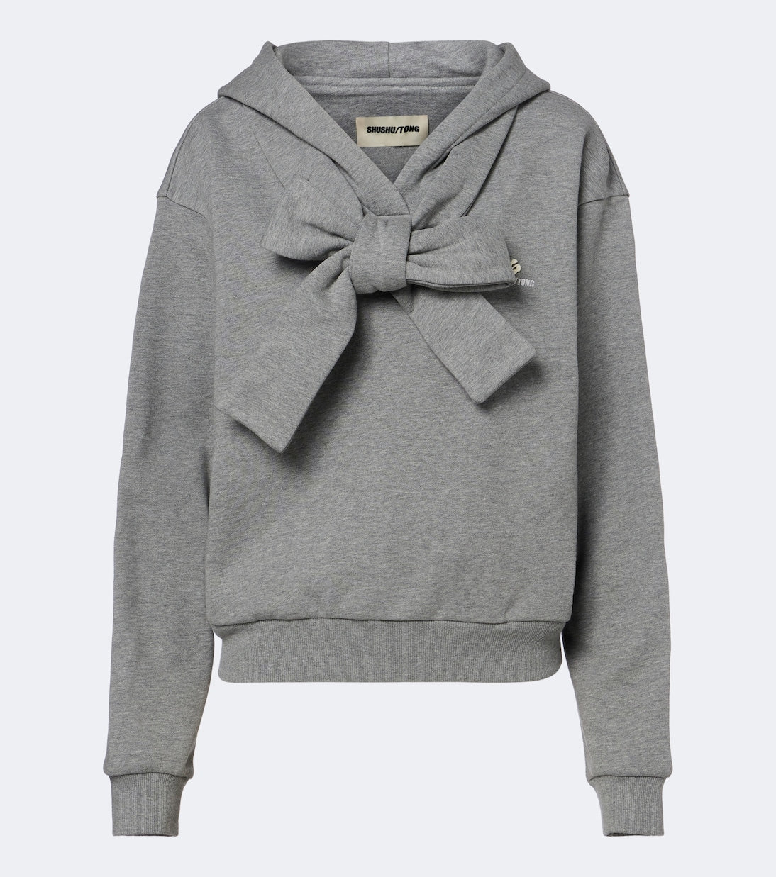 Shushu/Tong - Bow-detail cotton hoodie