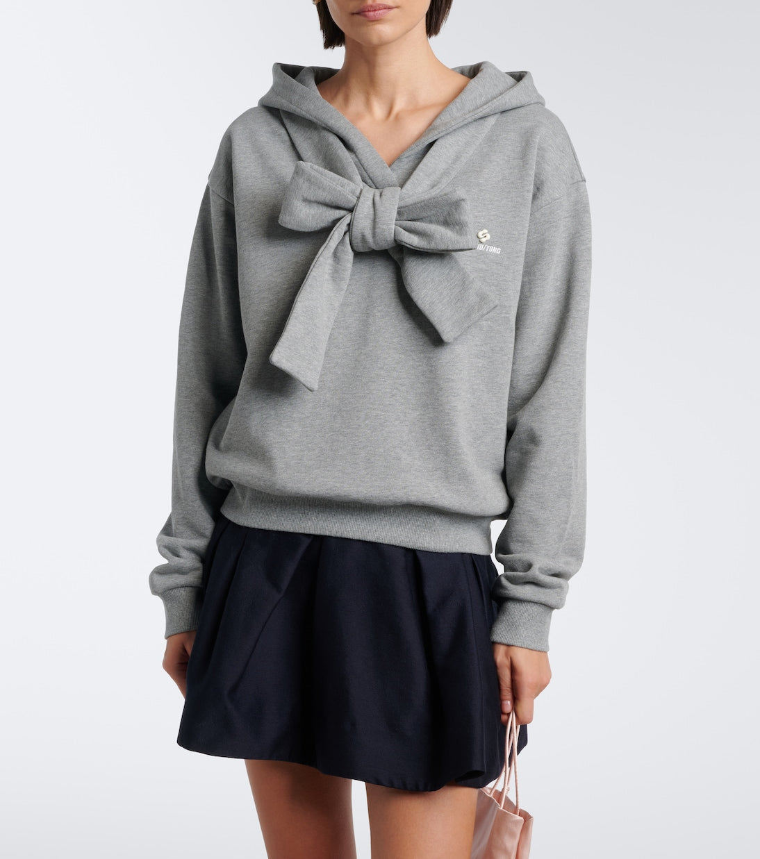 Shushu/Tong - Bow-detail cotton hoodie
