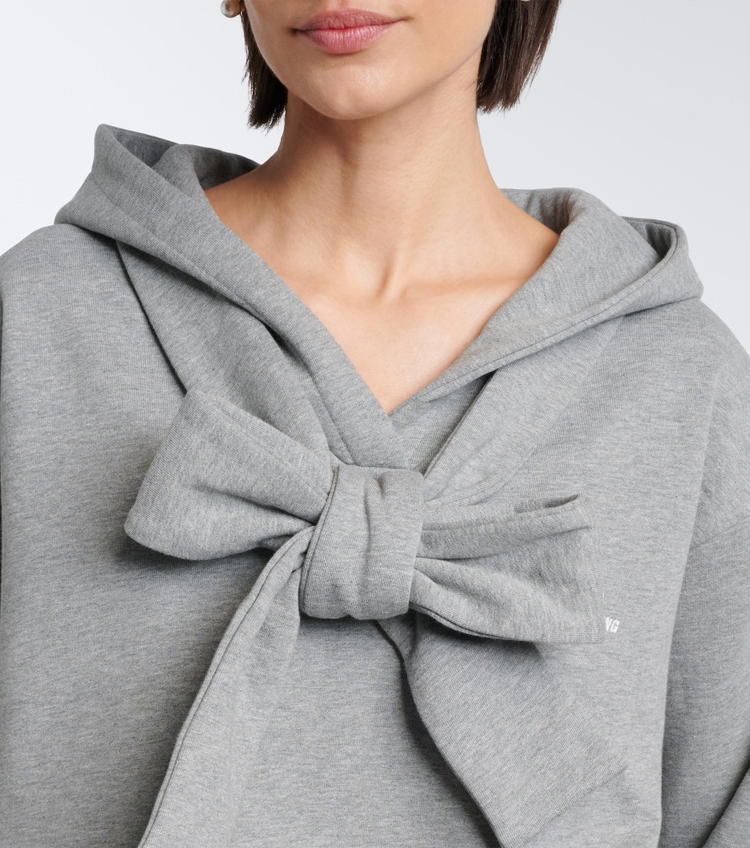 Shushu/Tong - Bow-detail cotton hoodie
