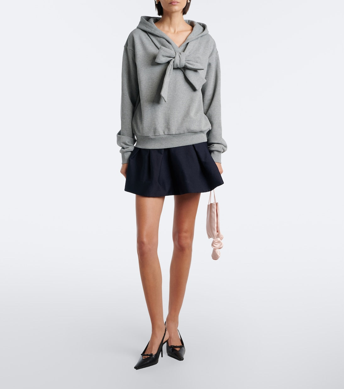 Shushu/Tong - Bow-detail cotton hoodie