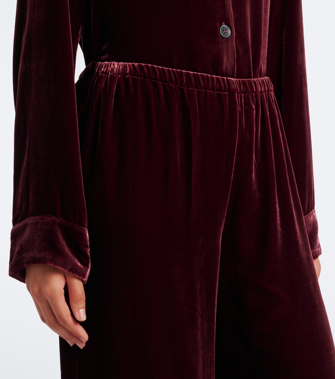 Asceno - Austin velvet wide-leg pants