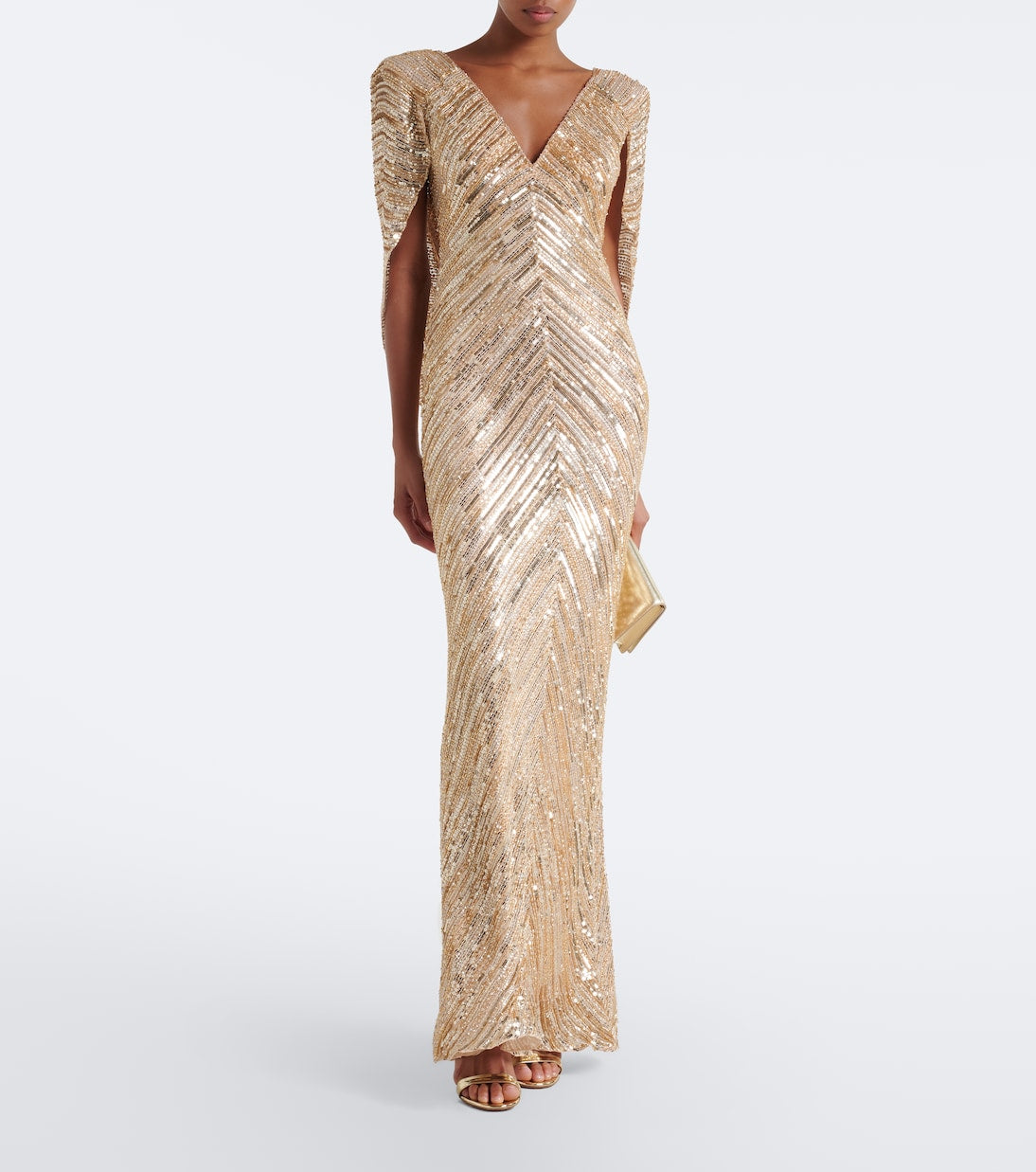 Jenny Packham - Fiore sequined caped gown
