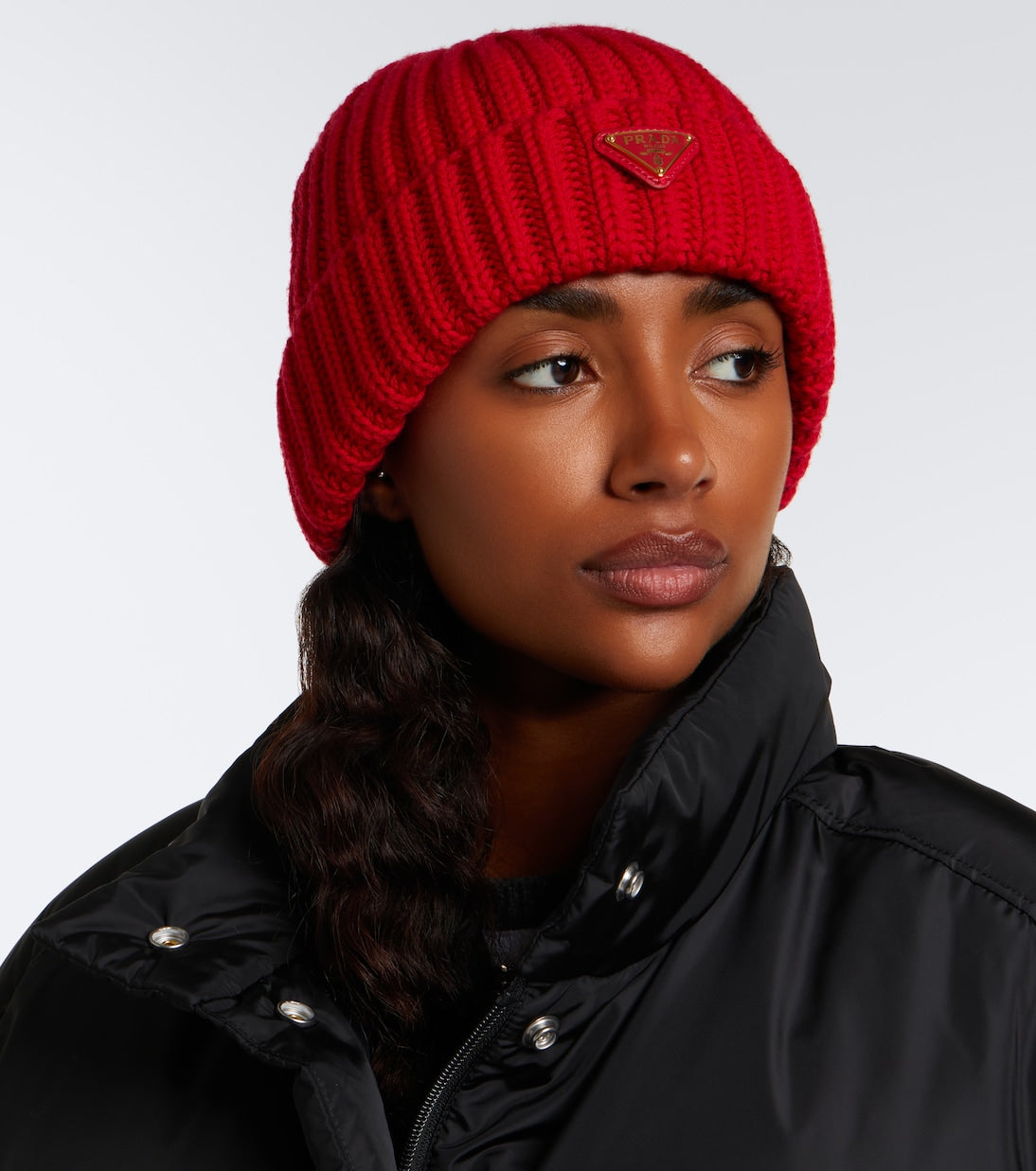 Prada - Ribbed-knit virgin wool beanie