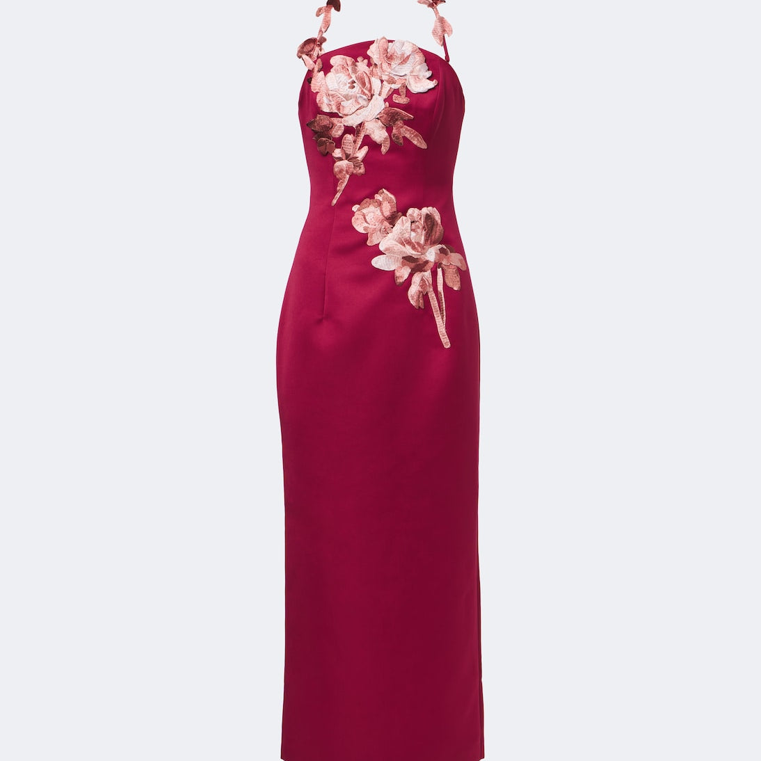 Leo Lin - Ava floral-appliqué satin bustier dress