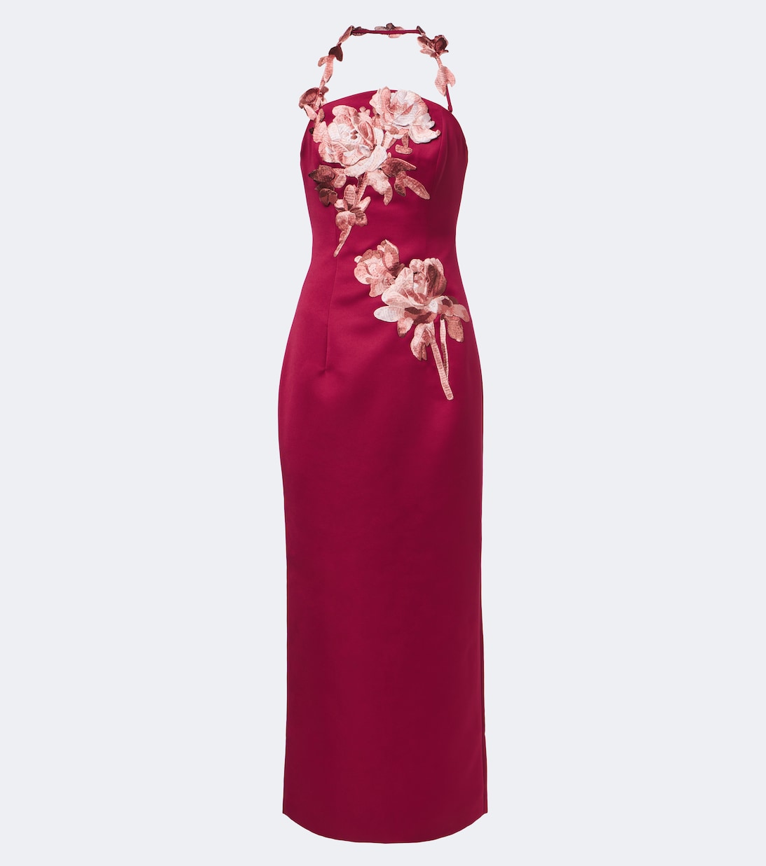 Leo Lin - Ava floral-appliqué satin bustier dress