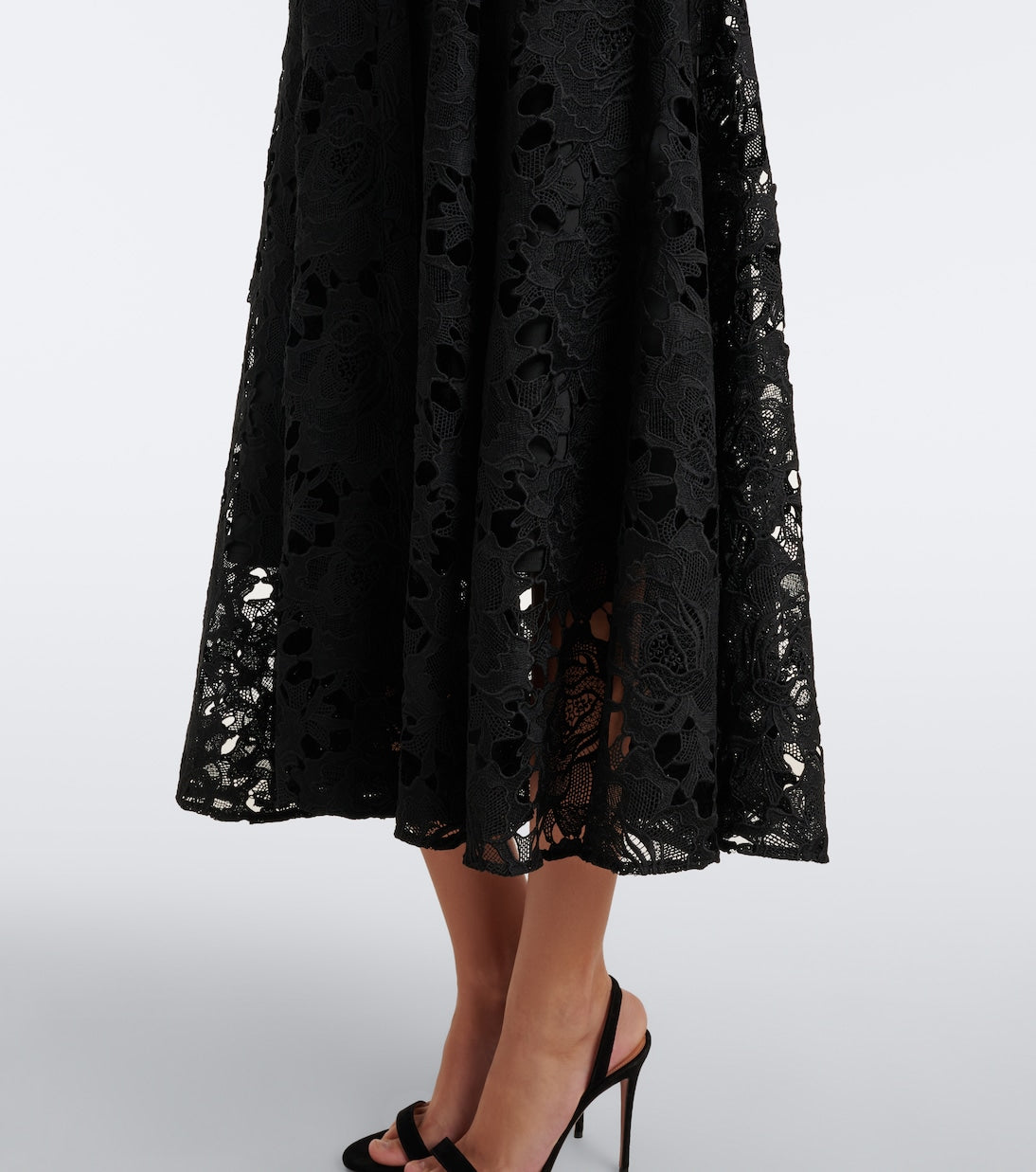 Leo Lin - Aliyah belted guipure lace midi dress