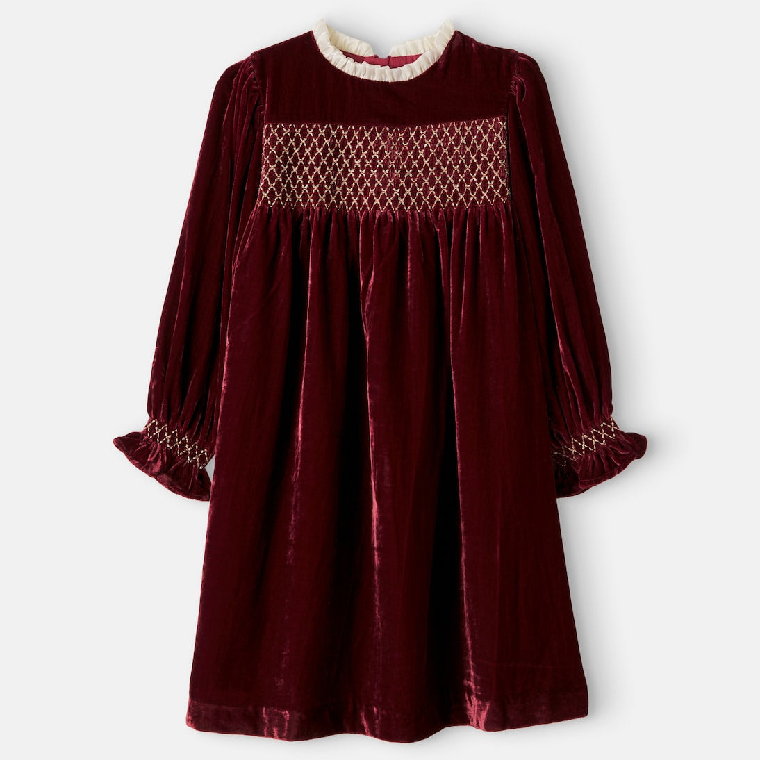 C'era Una Volta - Silvia smocked velvet dress