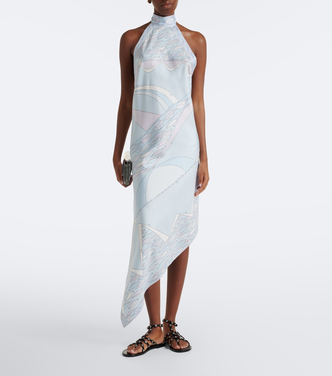 Pucci - Dune asymmetric silk twill midi dress