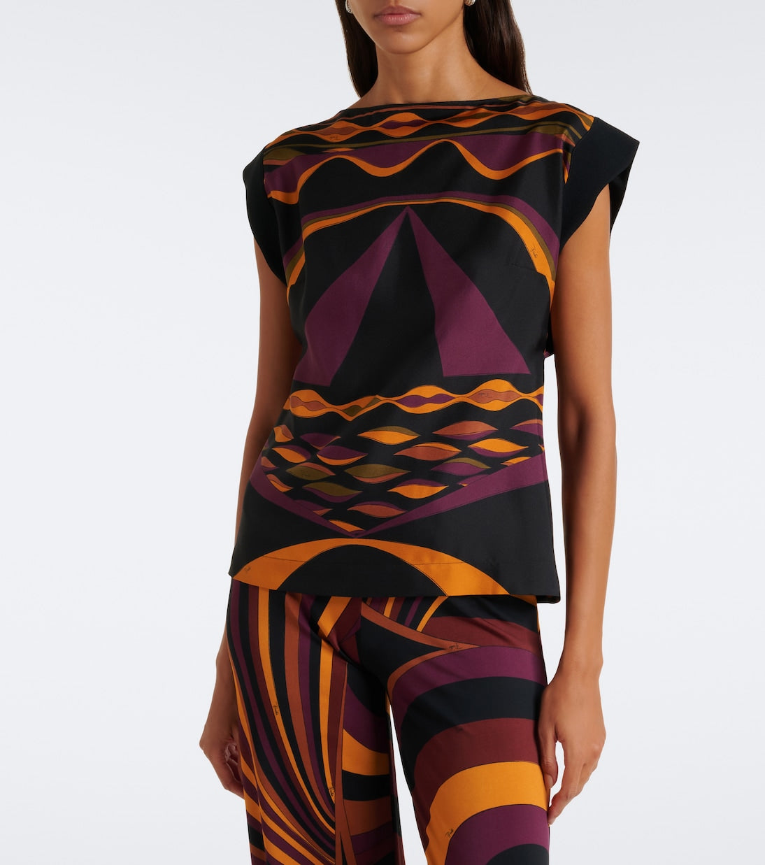 Pucci - Dune silk twill top