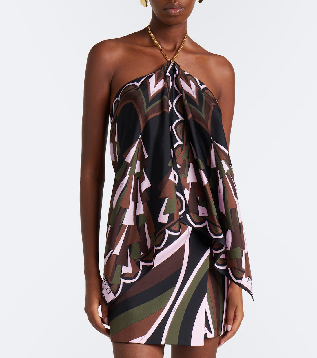 Pucci - Baiadera halterneck silk twill top