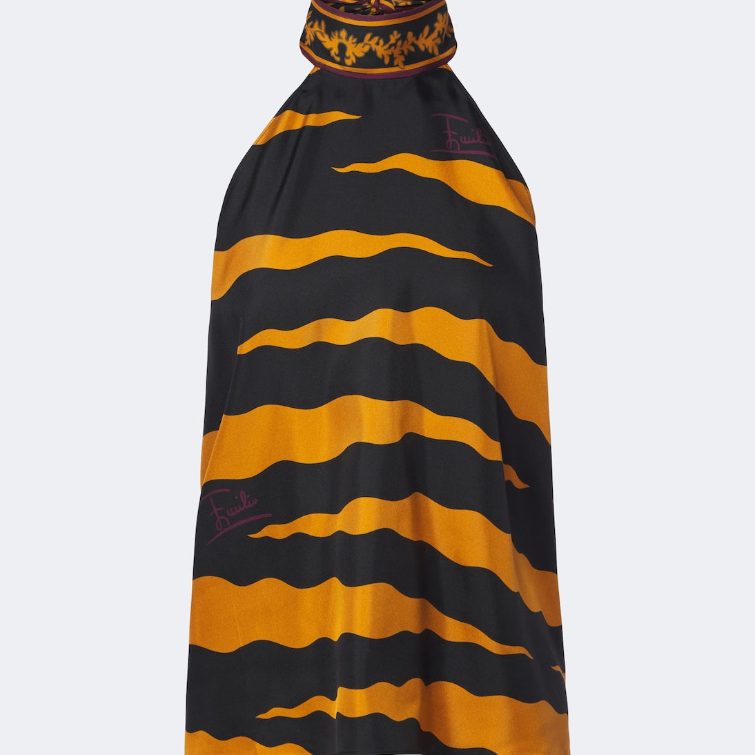 Pucci - Fiamme silk twill halterneck top