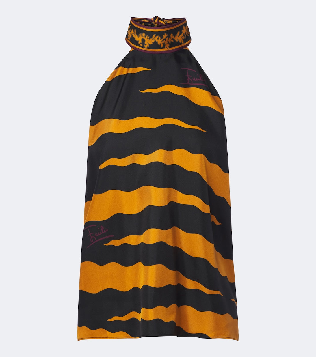 Pucci - Fiamme silk twill halterneck top