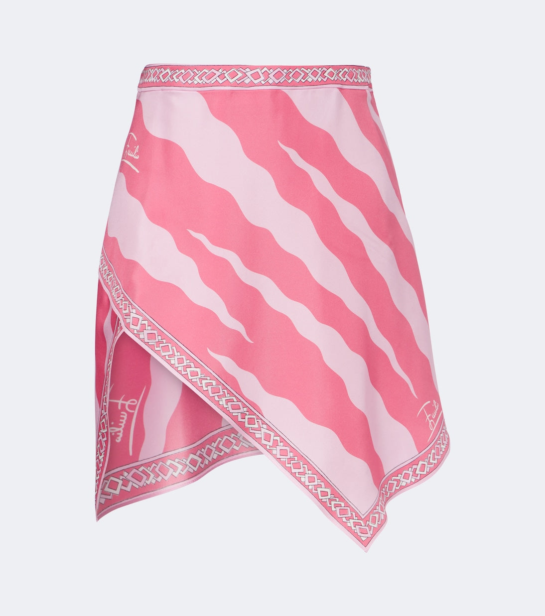 Pucci - Fiamme asymmetric silk twill skirt
