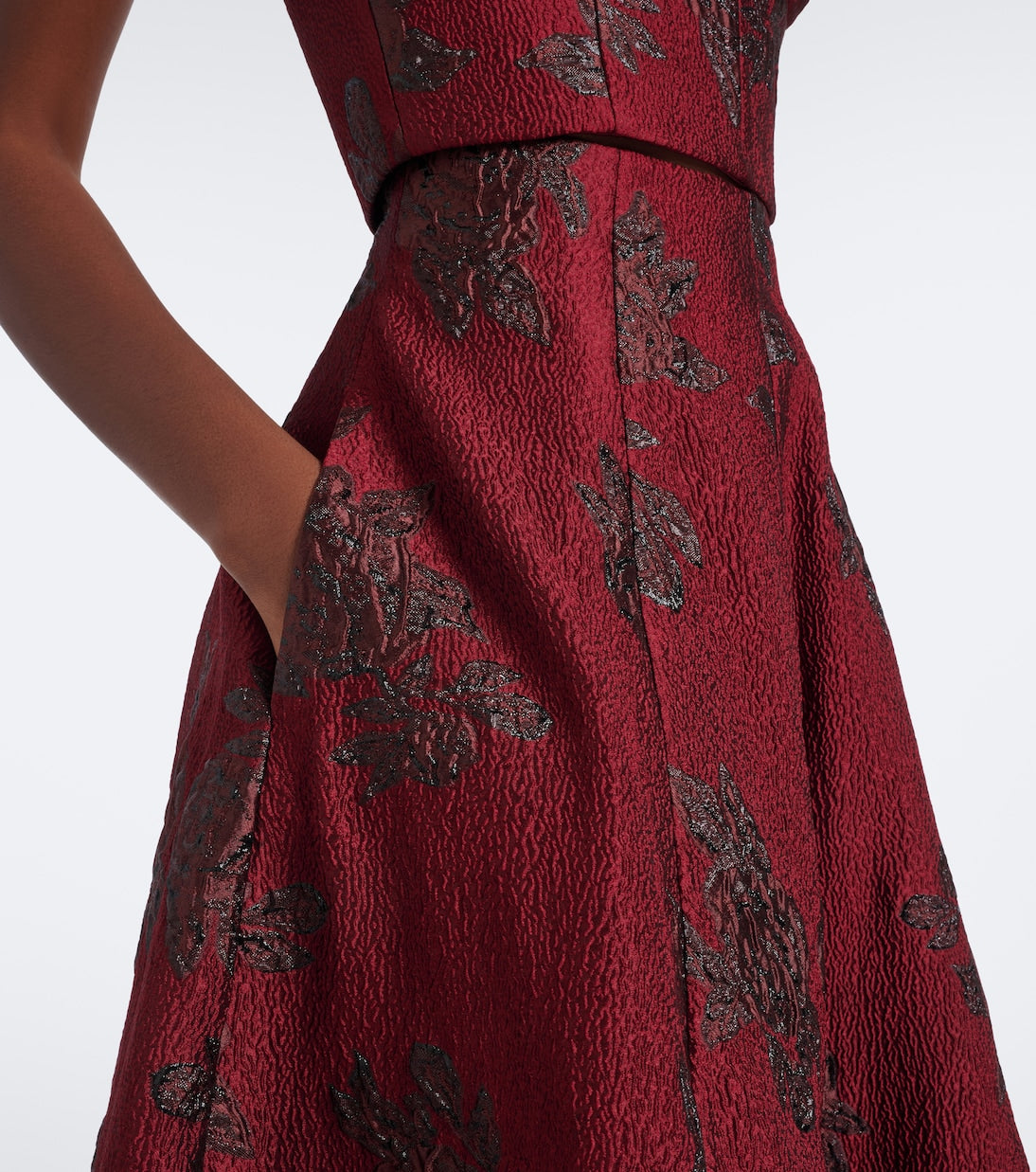 Rebecca Vallance - Waverly floral cloqué midi skirt