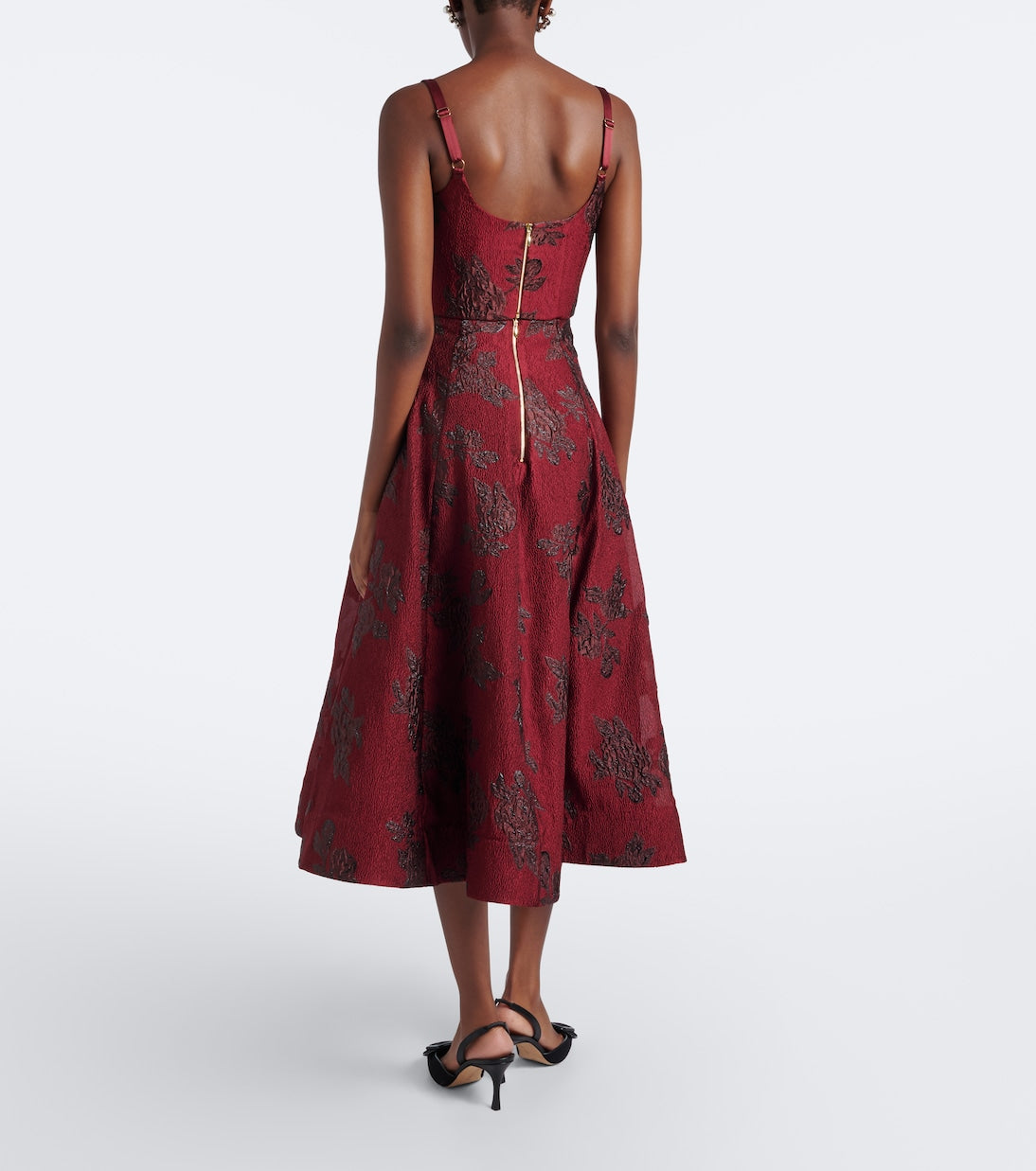 Rebecca Vallance - Waverly floral cloqué midi skirt