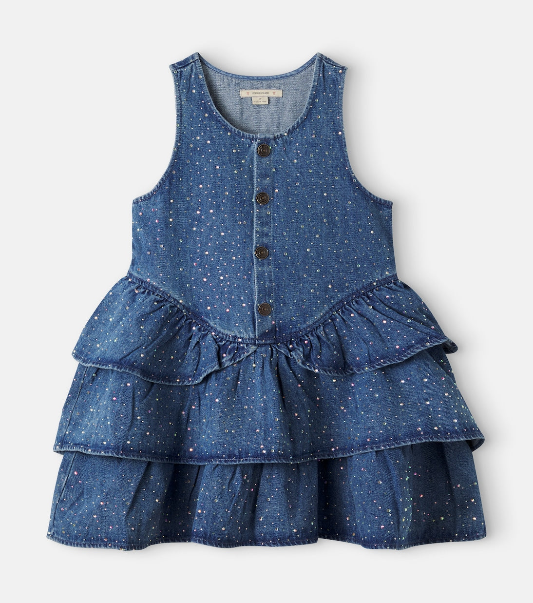 Konges Sløjd - Elba embellished tiered denim dress