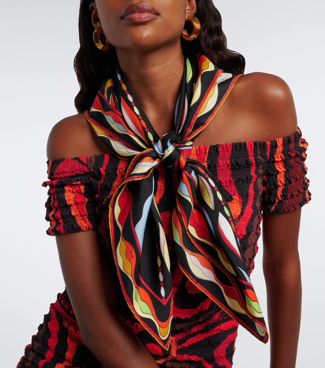 Pucci - Fiamme and Nawaho silk twill scarf