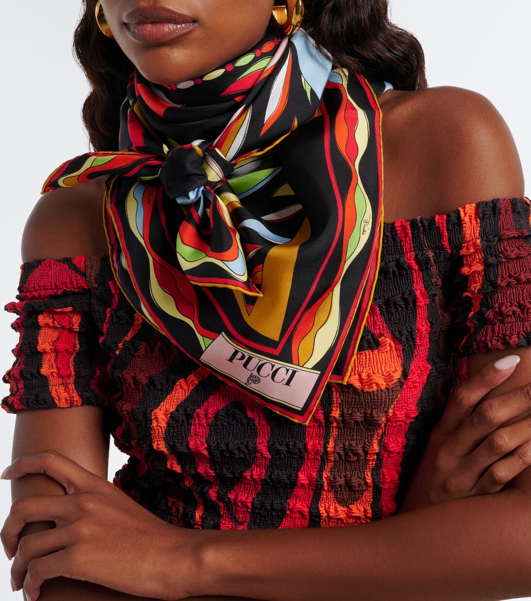 Pucci - Fiamme and Nawaho silk twill scarf